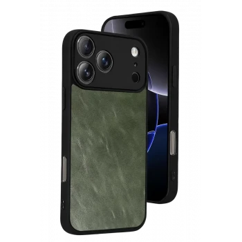 Newface Apple iPhone 17 Pro Max Aras Deri Kapak - Yeşil
