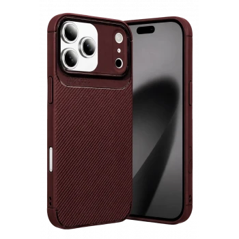 Newface Apple iPhone 17 Pro Max Auto Focus Karbon Kapak - Bordo