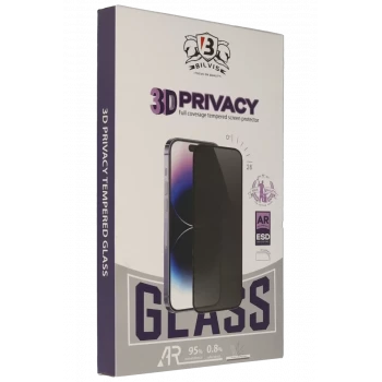 Newface Apple iPhone 17 Pro Max Bilvis 5D Privacy Diamond Hayalet Cam Ekran Koruyucu