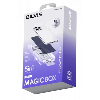 Newface Apple iPhone 17 Pro Max Bilvis 5in1 5D Magic Hayalet Cam Ekran Koruyucu - Siyah