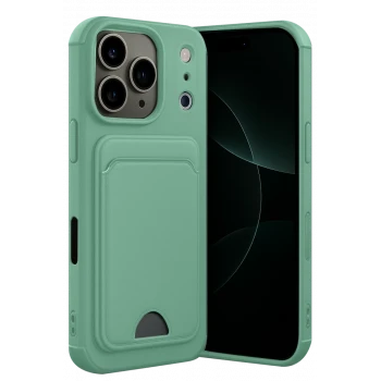 Newface Apple iPhone 17 Pro Max Kelvin Kartvizitli Silikon - Açık Yeşil