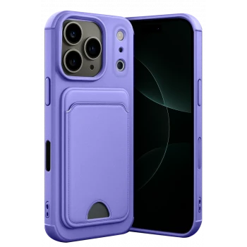 Newface Apple iPhone 17 Pro Max Kelvin Kartvizitli Silikon - Lila
