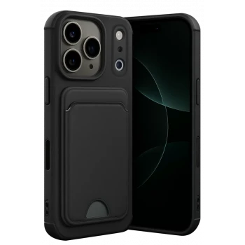 Newface Apple iPhone 17 Pro Max Kelvin Kartvizitli Silikon - Siyah