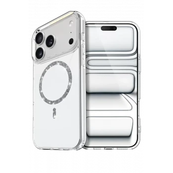 Newface Apple iPhone 17 Pro Max Live Diamond Magsafe Kapak - Şeffaf