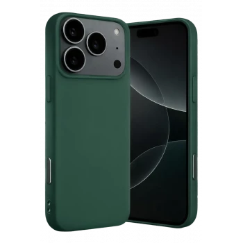 Newface Apple iPhone 17 Pro Max Nano içi Kadife Silikon - Koyu Yeşil