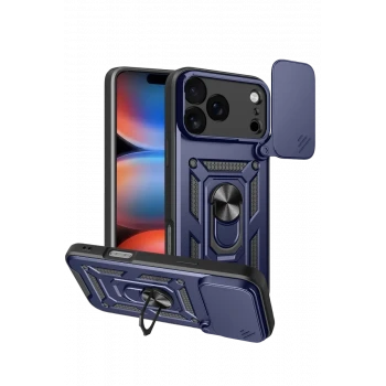 Newface Apple iPhone 17 Pro Max Pars Lens Yüzüklü Silikon - Lacivert