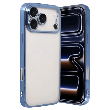 Newface Apple iPhone 17 Pro Max Razer Lensli Silikon - Açık Mavi