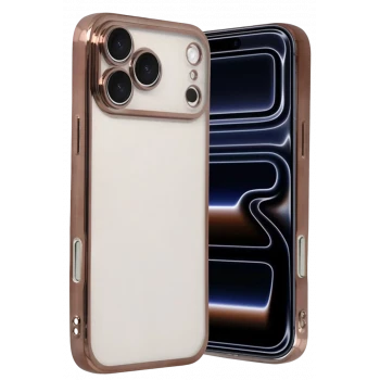 Newface Apple iPhone 17 Pro Max Razer Lensli Silikon - Çöl Titanyum