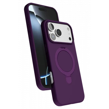 Newface Apple iPhone 17 Pro Regal Magsafe Standlı Kapak - Derin Mor