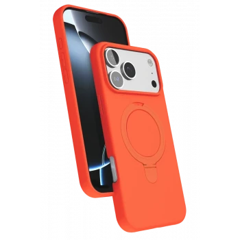 Newface Apple iPhone 17 Pro Regal Magsafe Standlı Kapak - Turuncu