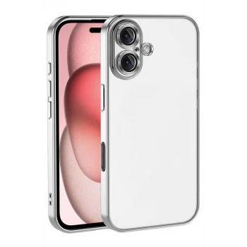Newface Apple iPhone 17 Razer Lensli Silikon - Gümüş