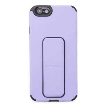 Newface Apple iPhone 6 Kılıf Mega Standlı Silikon - Lila