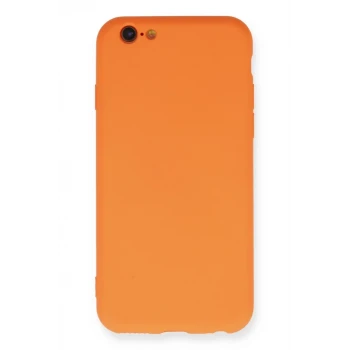 Newface Apple iPhone 6 Kılıf Nano içi Kadife Silikon - Turuncu