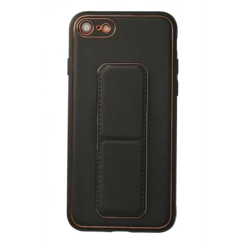 Newface Apple iPhone 7 Kılıf Coco Deri Standlı Kapak - Siyah