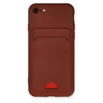 Newface Apple iPhone 7 Kılıf Kelvin Kartvizitli Silikon - Bordo
