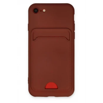 Newface Apple iPhone 7 Kılıf Kelvin Kartvizitli Silikon - Bordo