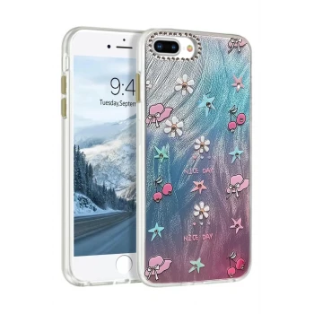 Newface Apple iPhone 7 Plus Kılıf Blade Aynalı Desenli Kapak - Desen 4