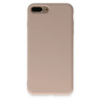 Newface Apple iPhone 7 Plus Kılıf Nano içi Kadife Silikon - Pudra