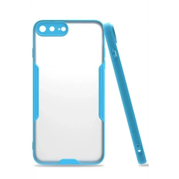 Newface Apple iPhone 7 Plus Kılıf Platin Silikon - Mavi