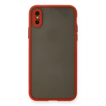Newface Apple iPhone X Kılıf Montreal Silikon Kapak - Kırmızı