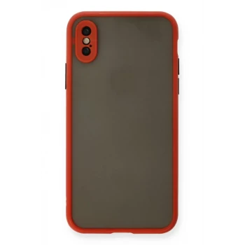 Newface Apple iPhone X Kılıf Montreal Silikon Kapak - Kırmızı