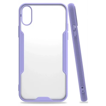 Newface Apple iPhone X Kılıf Platin Silikon - Lila