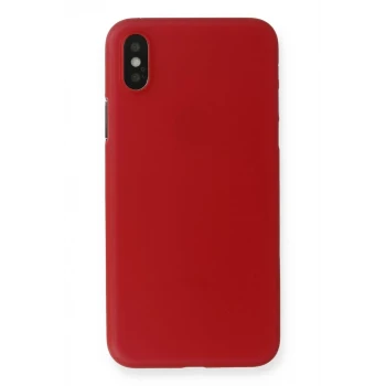 Newface Apple iPhone X Kılıf PP Ultra İnce Kapak - Kırmızı