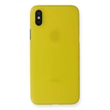 Newface Apple iPhone X Kılıf PP Ultra İnce Kapak - Sarı