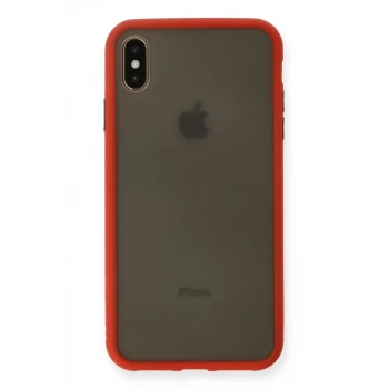 Newface Apple iPhone XS Max Kılıf Montreal Silikon Kapak - Kırmızı