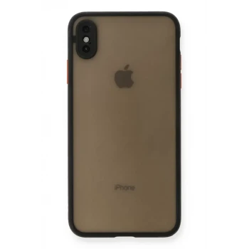 Newface Apple iPhone XS Max Kılıf Montreal Silikon Kapak - Siyah