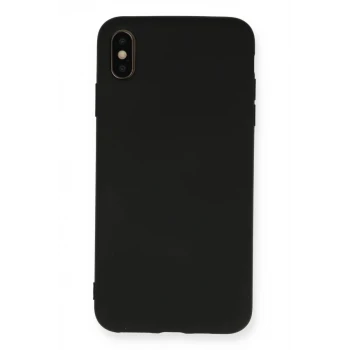 Newface Apple iPhone XS Max Kılıf Nano içi Kadife Silikon - Siyah