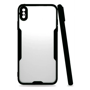 Newface Apple iPhone XS Max Kılıf Platin Silikon - Siyah