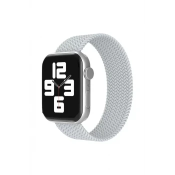 Newface Apple Watch 38mm Ayarlı Solo Silikon Kordon - Beyaz