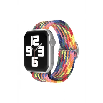 Newface Apple Watch 38mm Star Kordon - Siyah-Kırmızı-Sarı