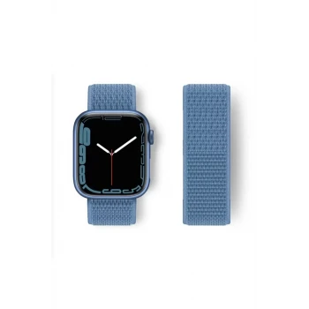 Newface Apple Watch 42mm Hasırlı Cırtcırtlı Kordon - Mavi