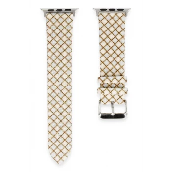 Newface Apple Watch 42mm Karo Motif Kordon - Mavi