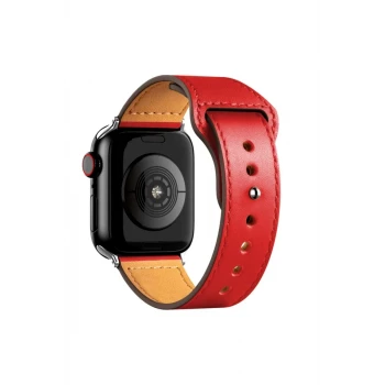 Newface Apple Watch 42mm KR415 Luaz Deri Kordon - Kırmızı