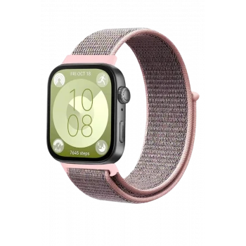 Newface Huawei Fit 4 Hasırlı Cırtcırtlı Kordon - Pembe