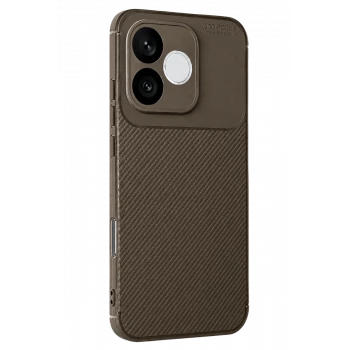 Newface Huawei Honor 600 Lite Auto Focus Karbon Kapak - Kahverengi