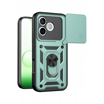 Newface Huawei Honor 600 Lite Pars Lens Yüzüklü Silikon - Yeşil