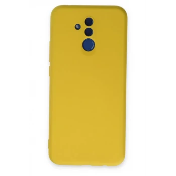 Newface Huawei Mate 20 Lite Kılıf Nano içi Kadife Silikon - Sarı