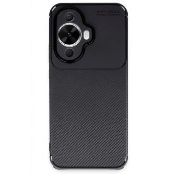 Newface Huawei Nova 12S Kılıf Auto Focus Karbon Kapak - Siyah
