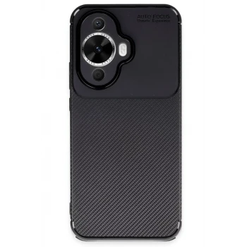 Newface Huawei Nova 12S Kılıf Auto Focus Karbon Kapak - Siyah