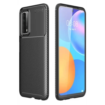 Newface Huawei P Smart 2021 Kılıf Auto Focus Karbon Kapak - Siyah