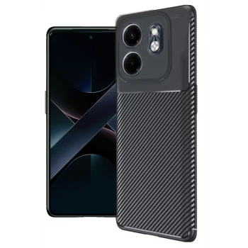 Newface İnfinix Smart 9 Kılıf Auto Focus Karbon Kapak - Siyah