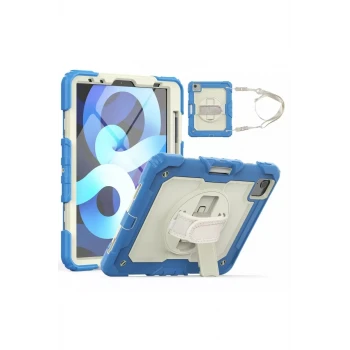 Newface Apple iPad Pro 11 (2020) Kılıf Strap New Tablet Kapak - Mavi