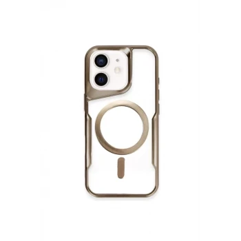 Newface Apple iPhone 11 Kılıf Boyi Magsafe Silikon Kapak - Çöl Titanyum