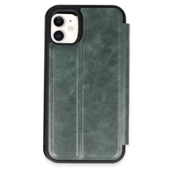 Newface Apple iPhone 11 Kılıf Flip Cover - Koyu Yeşil