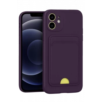 Newface Apple iPhone 11 Kılıf Kelvin Kartvizitli Silikon - Derin Mor