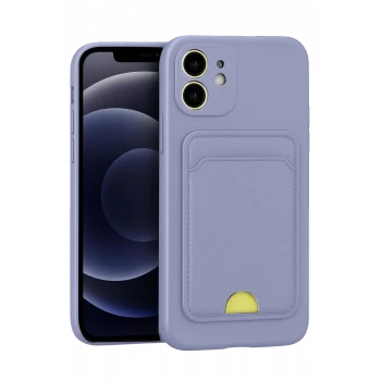 Newface Apple iPhone 11 Kılıf Kelvin Kartvizitli Silikon - Lila